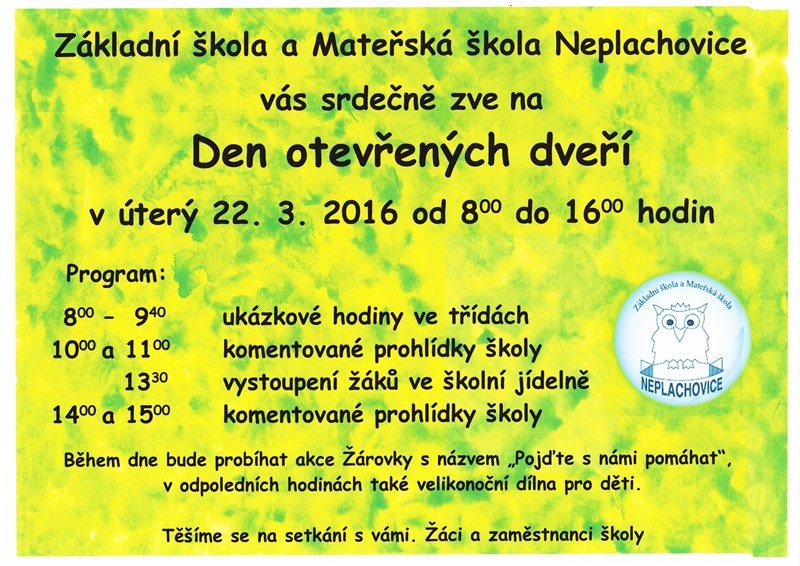 Den otevřených dveří - 22. 3. 2016