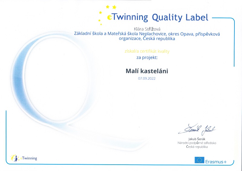 Získání Quality Label za eTwinningový projekt